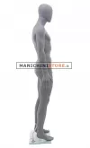 Manichino uomo testa uovo in plastica grigio opaco