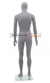 Manichino uomo testa uovo in plastica grigio opaco