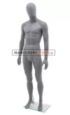 Manichino uomo testa uovo in plastica grigio opaco