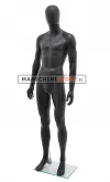 Manichino uomo testa uovo in plastica nero opaco