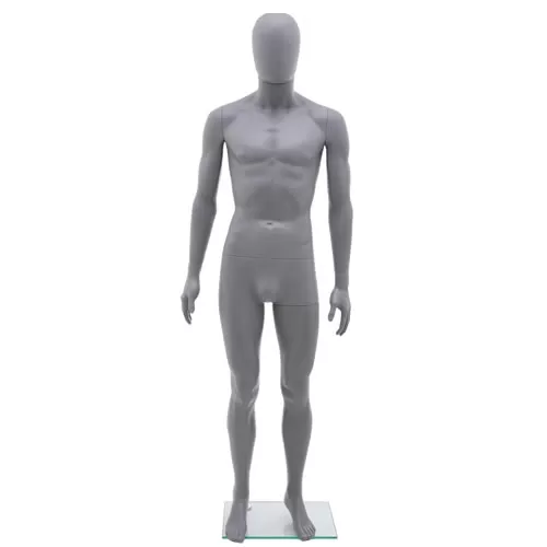 Noleggio manichino uomo testa uovo in plastica - grigio