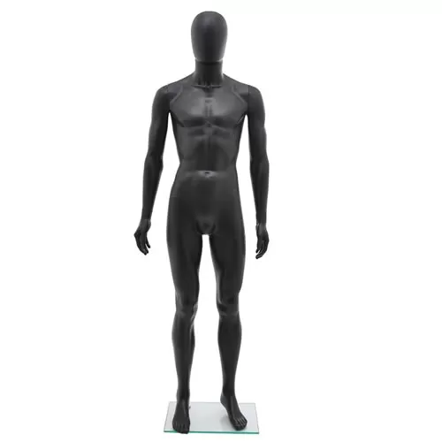 Noleggio manichino uomo testa uovo in plastica - nero