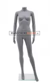 Manichino donna senza testa plastica grigio opaco 1
