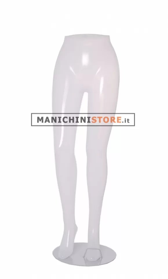 Gambe donna trasparenti con base in metallo