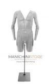 Manichino uomo snodato ricomponibile con testa a uovo - silver