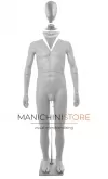 Manichino uomo snodato ricomponibile con testa a uovo - silver