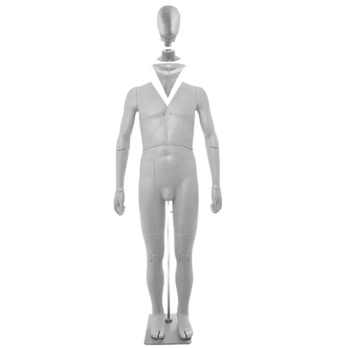 Manichino uomo snodato ricomponibile con testa a uovo - silver
