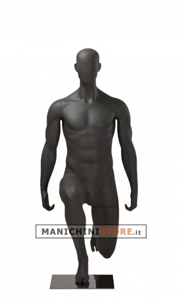 Manichino sportivo uomo dalla testa a uovo - stretching