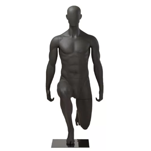 Manichino sportivo uomo dalla testa a uovo - stretching