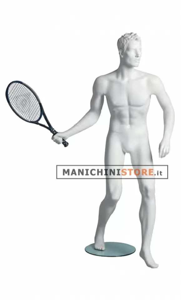 Manichino sportivo uomo dalla testa scolpita - Tennis