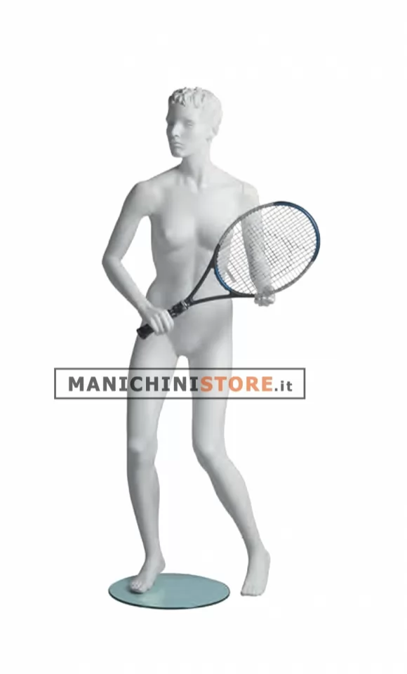 Manichino sportivo donna dalla testa scolpita - Tennis