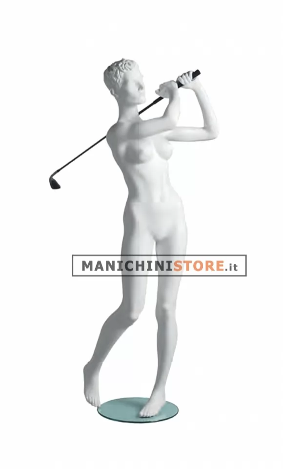 Manichino sportivo donna dalla testa scolpita - Golf