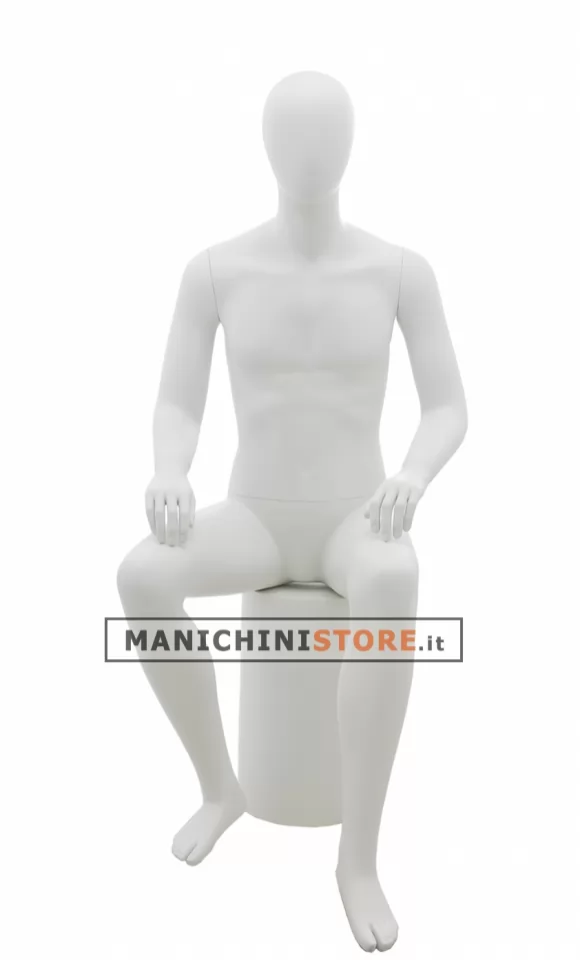 Manichino uomo testa uovo -ZM HHB1 Bianco