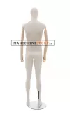 Manichino uomo in tessuto con braccia in legno