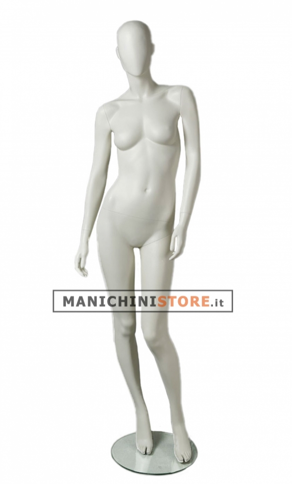 Manichino donna testa uovo Collezione Moon - White