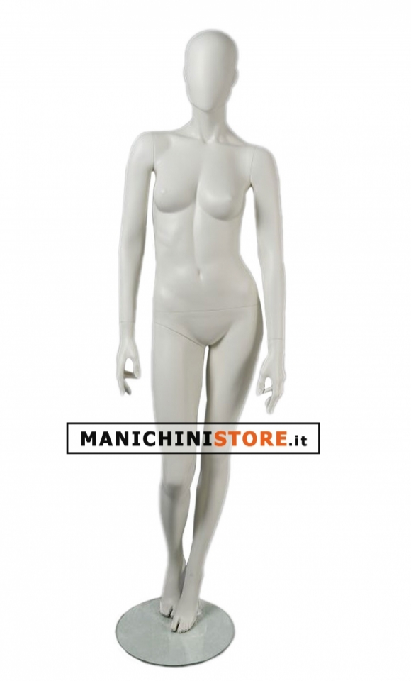 Manichino donna testa uovo Collezione Moon - White