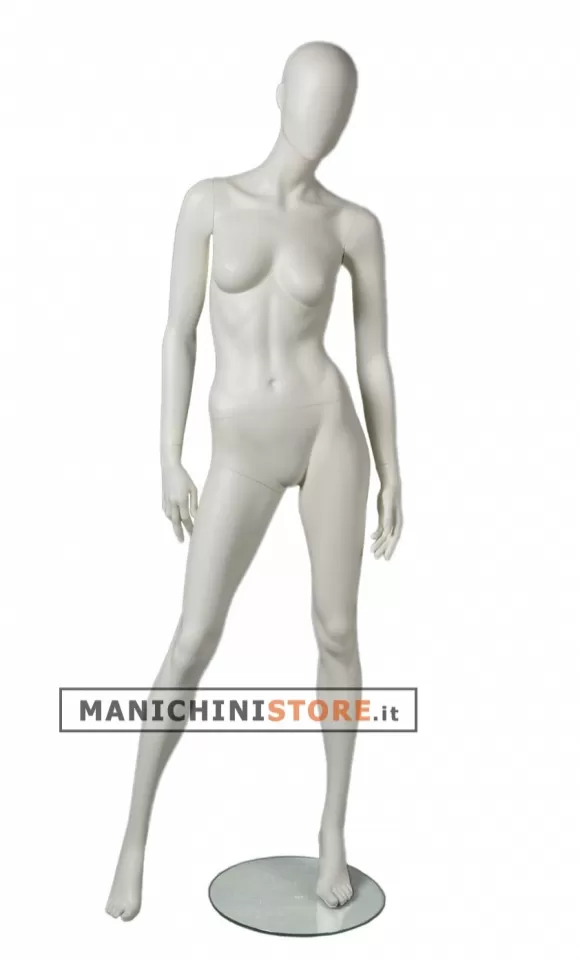 Manichino donna testa uovo Collezione Moon - White