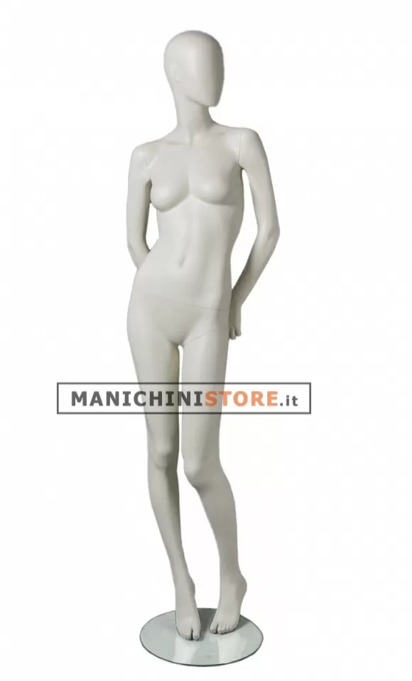 Manichino donna testa uovo Collezione Moon - White