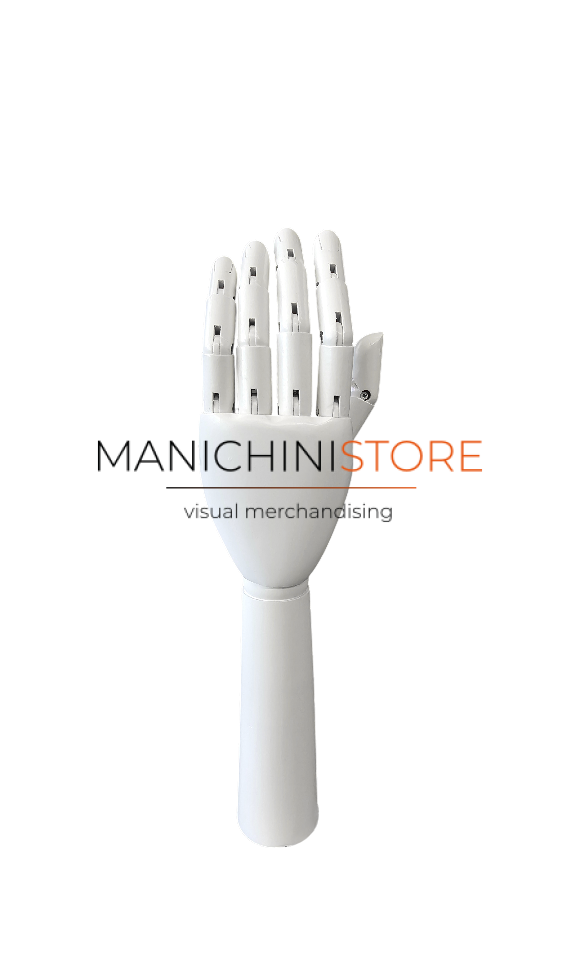 mano sinistra alta legno verniciata bianco