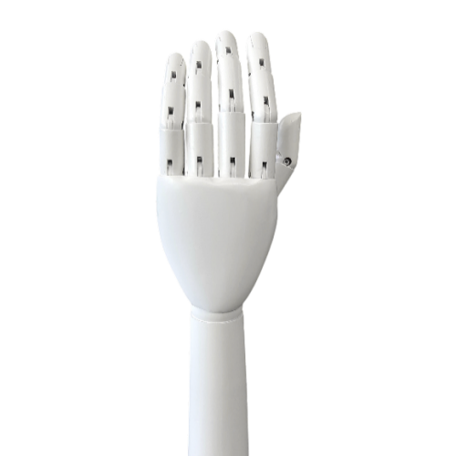 mano sinistra alta legno verniciata bianco