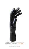 mano sinistra legno verniciata nero
