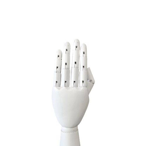 mano sinistra legno verniciata bianco