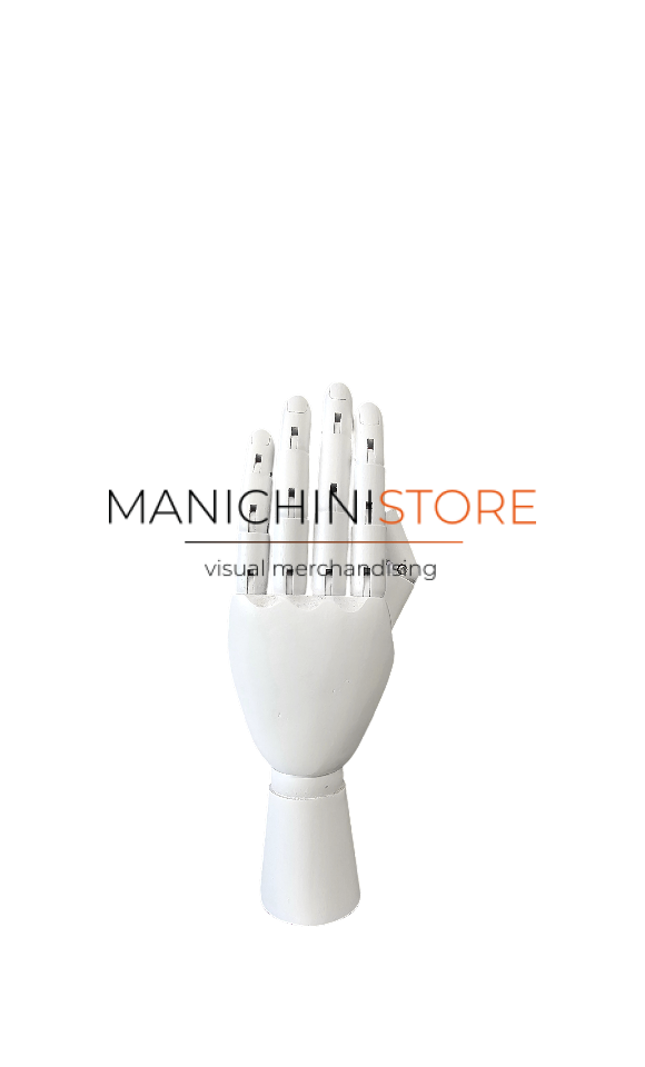 mano sinistra legno verniciata bianco
