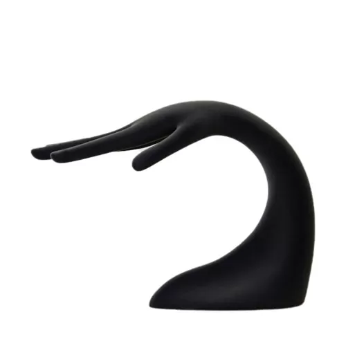 Mano curva portagioie in velluto nero