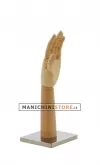 Mano da donna in legno naturale articolata con base cromata