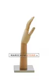 Mano da donna in legno naturale articolata con base cromata