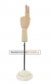 Mano articolata in legno con base