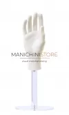 Mano uomo per guanti con base in plexiglass - bianca