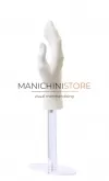 Mano uomo per guanti con base in plexiglass - bianca