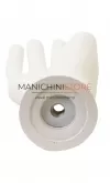 Mano uomo per guanti con base in plexiglass - bianca