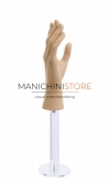 Mano uomo per guanti con base in plexiglass - color carne