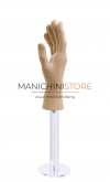 Mano uomo per guanti con base in plexiglass - color carne