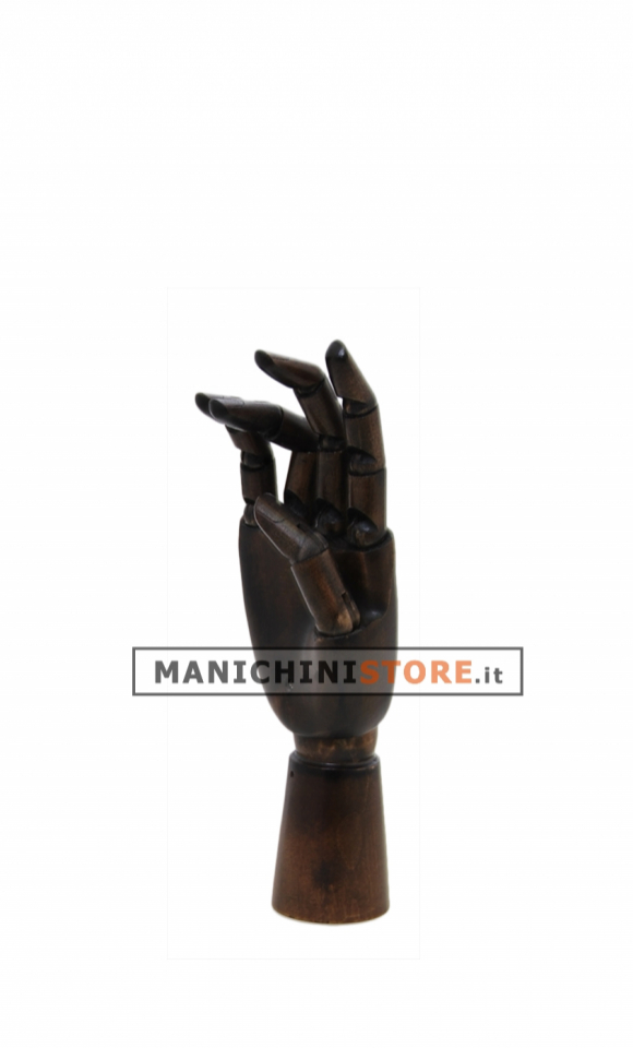 Mano da donna in legno scuro articolata