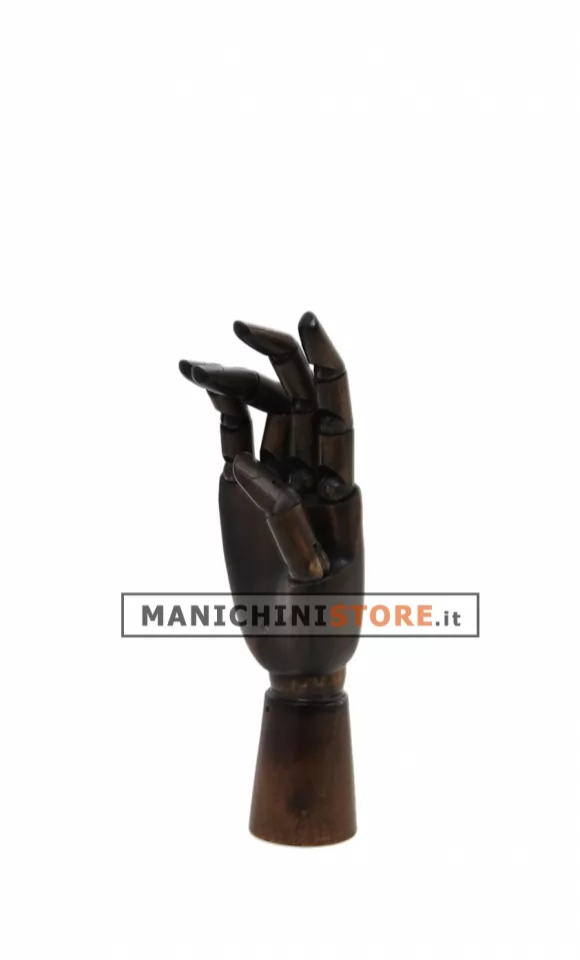 Mano da donna in legno scuro articolata