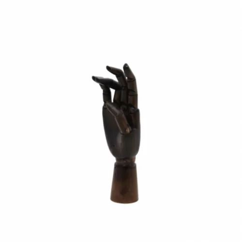 Mano da donna in legno scuro articolata