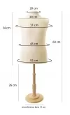 MINIATURA busto uomo sartoriale beige scala 1:2 tg.50