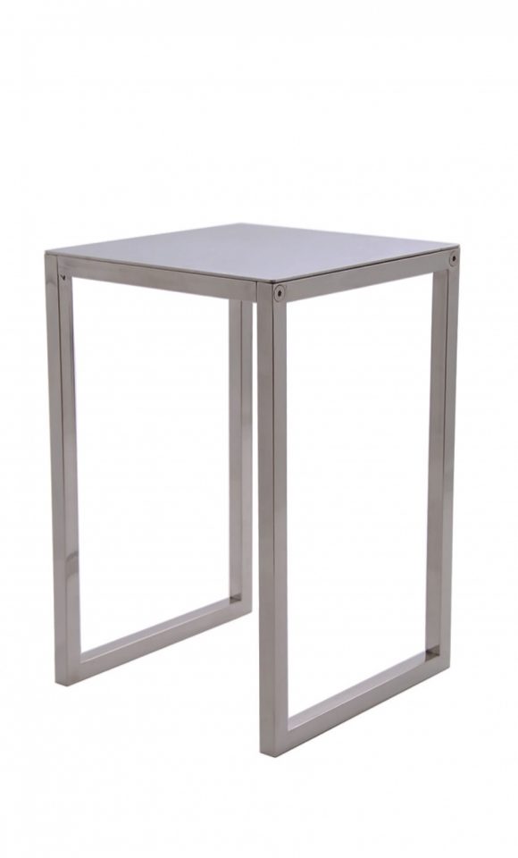 Polished stainless steel stool