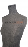Busto donna in tessuto grigio con base quadrata