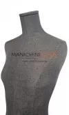 Busto donna in tessuto grigio con base quadrata