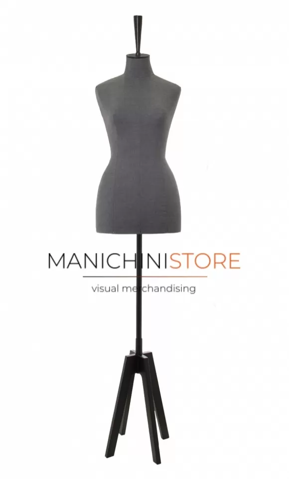 Busto donna taglia 44 in tessuto grigio con base Cross - FINE SERIE