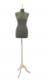 Busto donna con maglina verde e base treppiede 