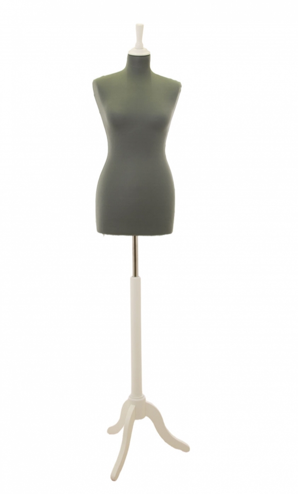 Busto donna con maglina verde e base treppiede 