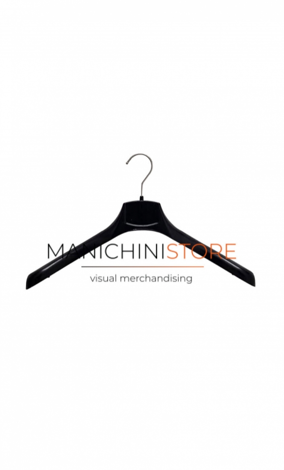 Lotto di 14 grucce in plastica nera 42x5 cm - fine serie