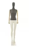 Manichino donna braccia legno in tessuto grigio - ex noleggio