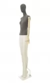 Manichino donna braccia legno in tessuto grigio - ex noleggio