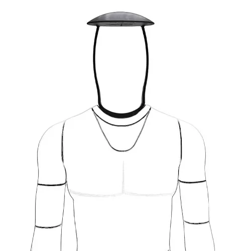 Accessorio porta cappuccio per manichini e-commerce serie M - nero